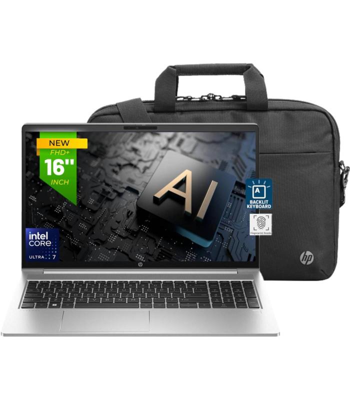 HP ProBook 460 G11 Business Laptop | intel Ultra 7 | 16GB RAM | 512GB SSD M.2 NVMe | 16-inch Full HD+, IPS| Backlit Keyboard - Fingerprint | Business HP Bag | Sliver